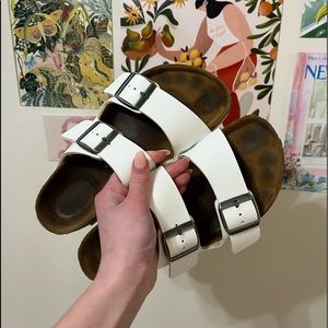white arizona birkenstocks